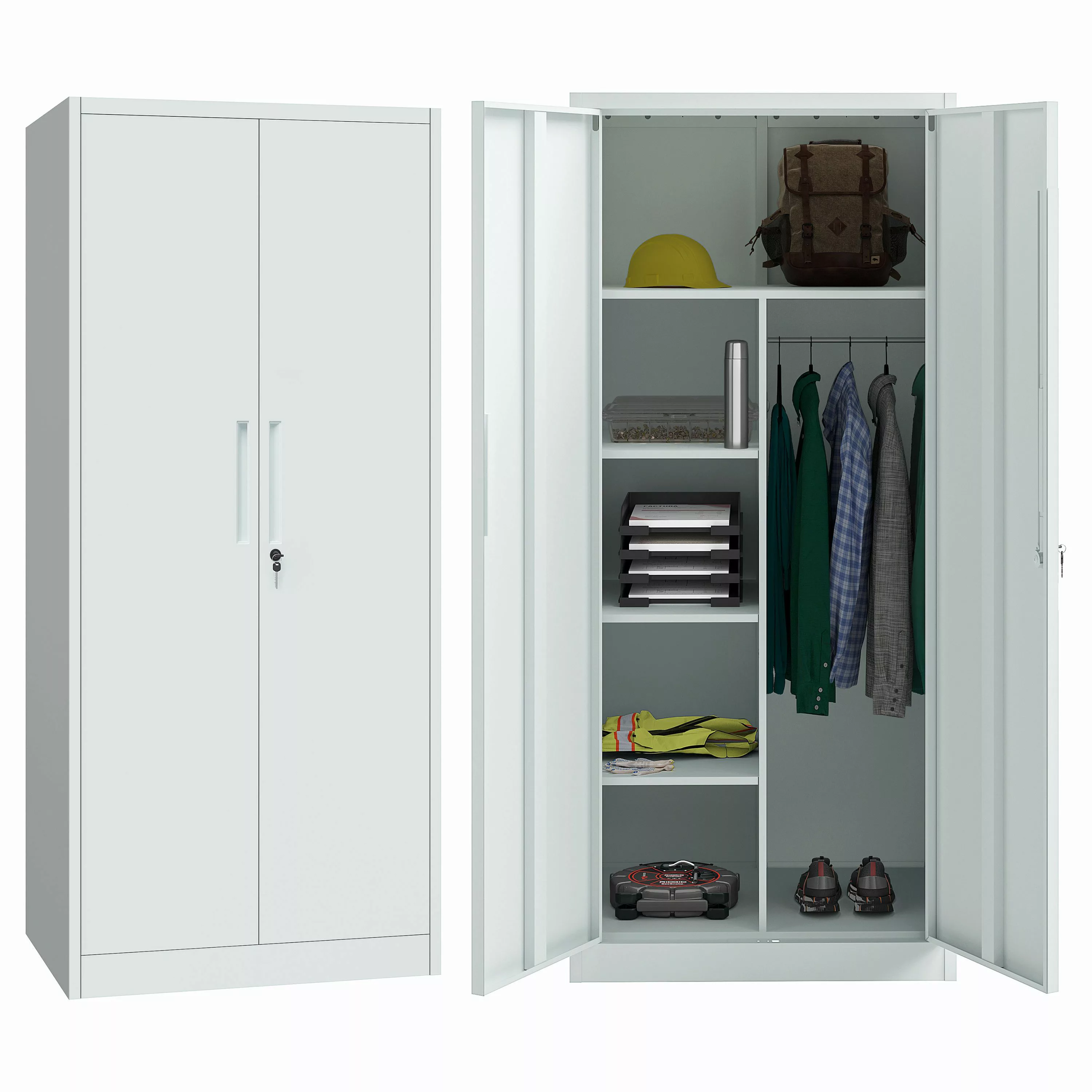 STEELSØN Aktenschrank Regulus (Garderobenschrank, Spind grau, günstig online kaufen