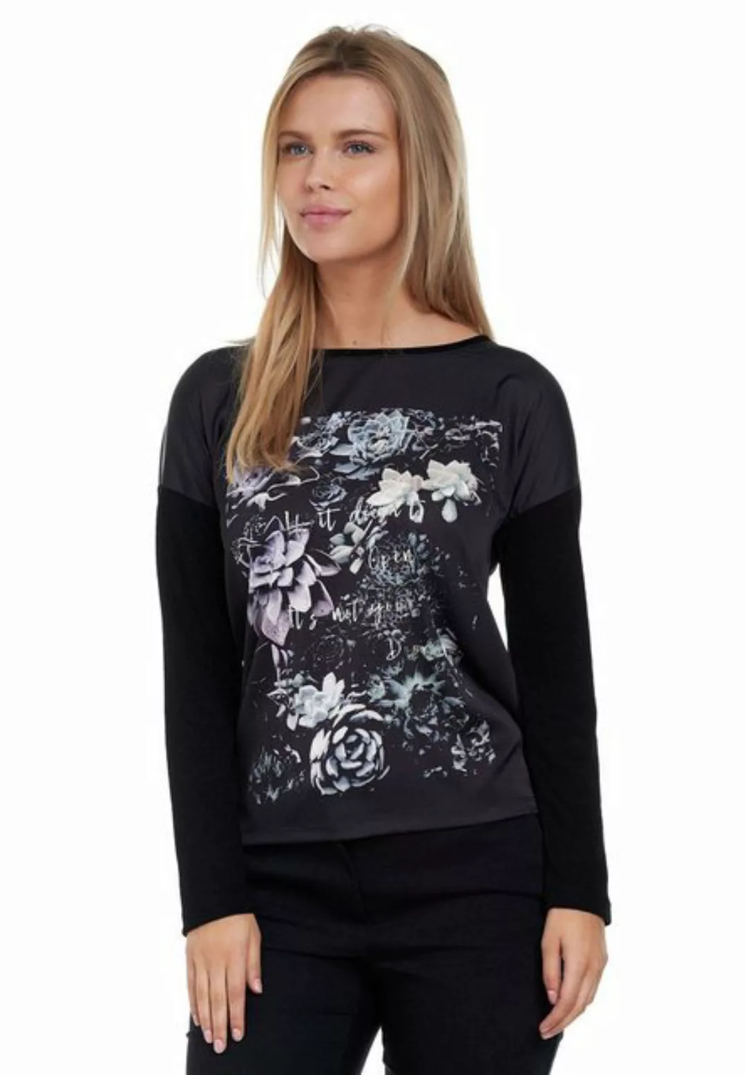 Decay Langarmshirt, mit dekorativen Kaktusblumen günstig online kaufen