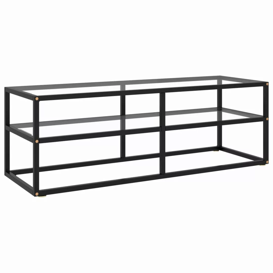 Tv-schrank Schwarz Mit Hartglas 120x40x40 Cm günstig online kaufen