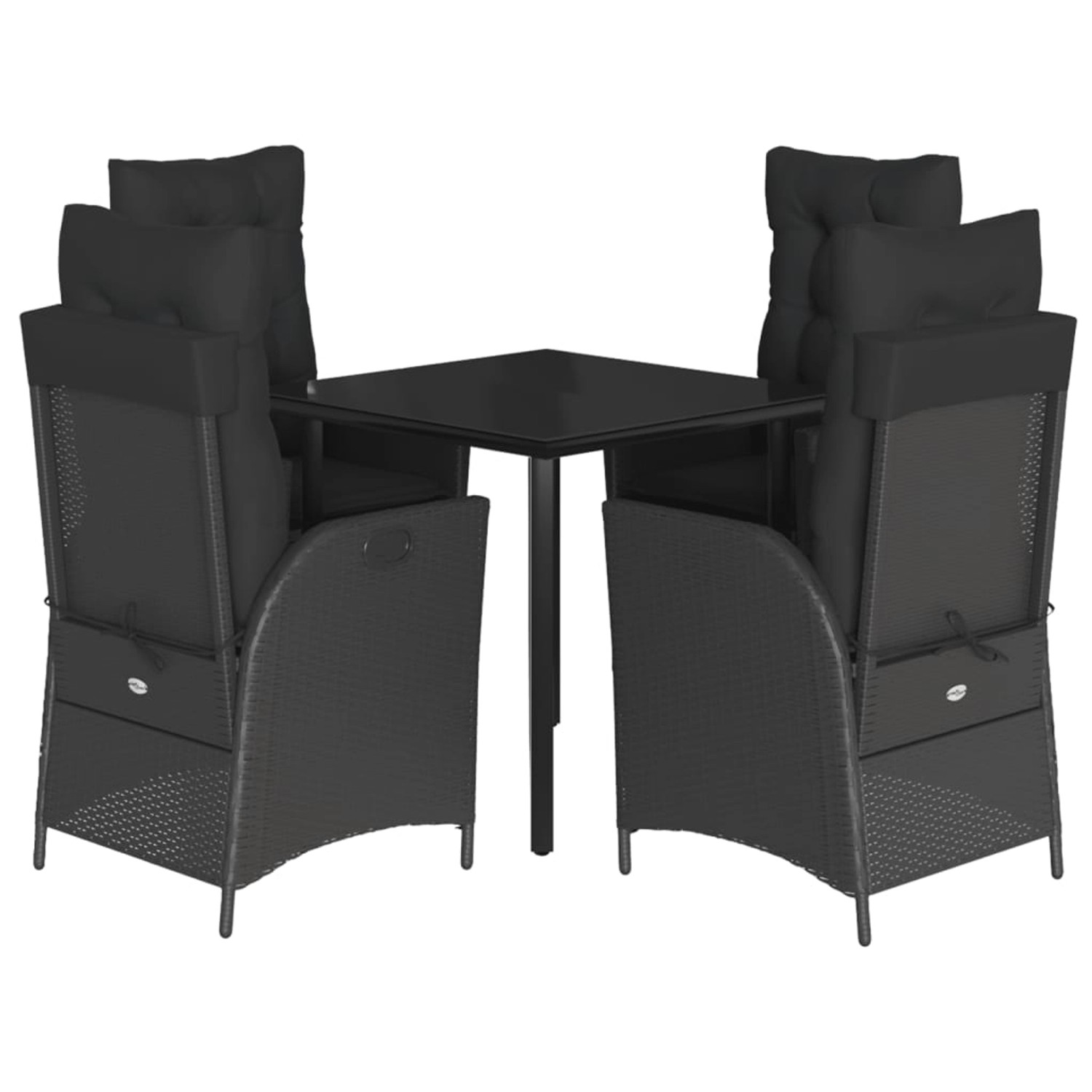 vidaXL 5-Tlg Garten-Essgruppe mit Kissen Schwarz Poly Rattan 3213185 günstig online kaufen