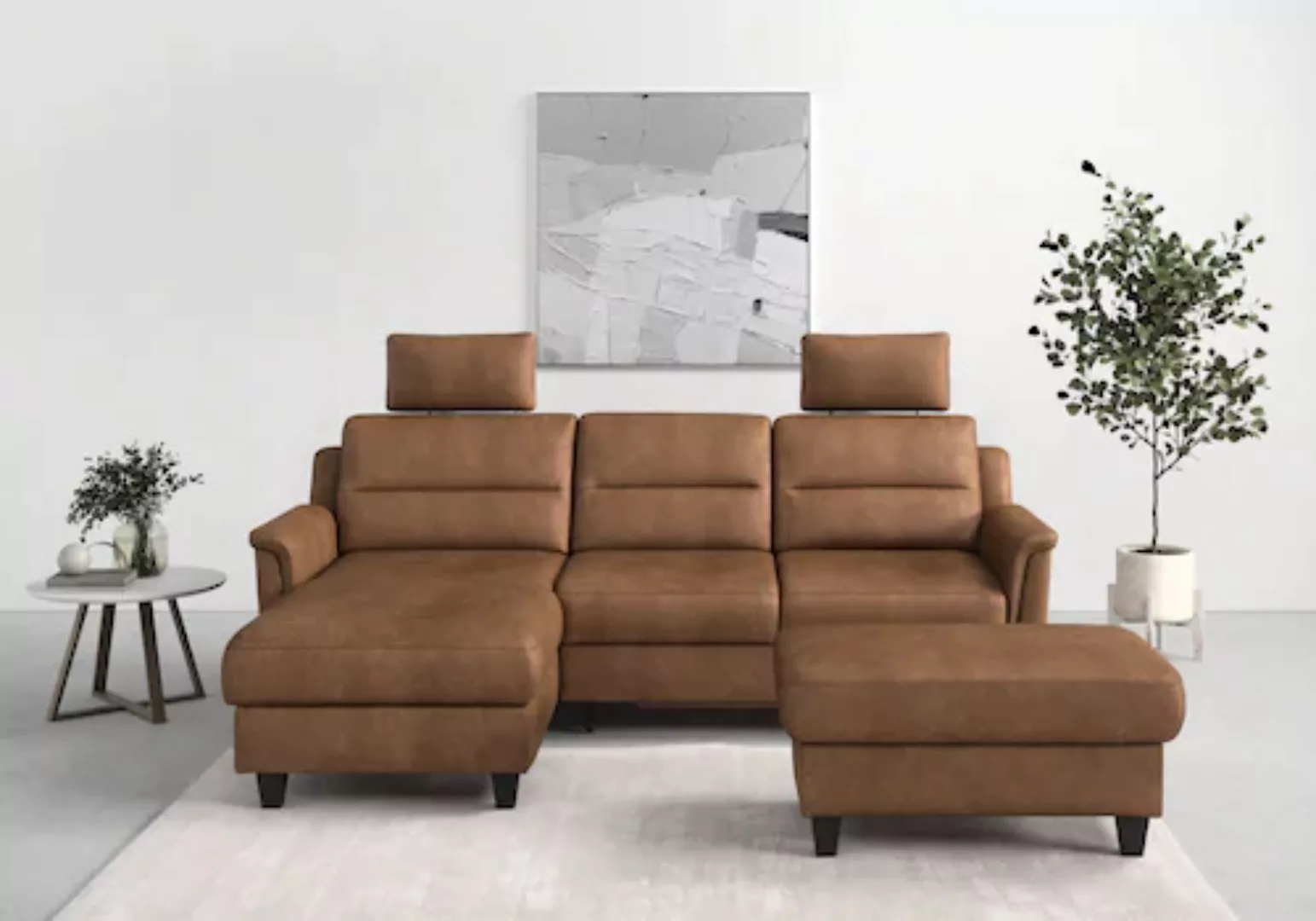 sit&more Ecksofa "Farö L-Form", inklusive Federkern, wahlweise mit Bettfunk günstig online kaufen