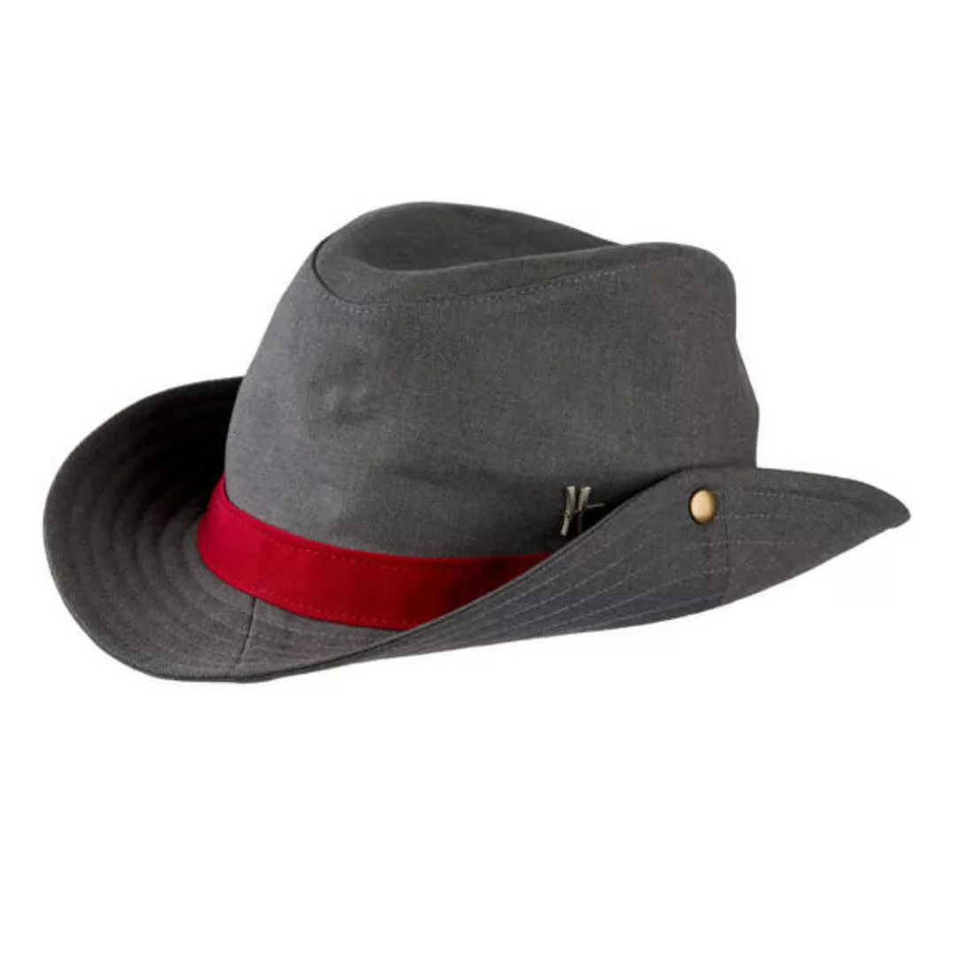 Cowboyhut "Mrs. Cowboy" Aus Arbeitskleidung - Grau-rot günstig online kaufen