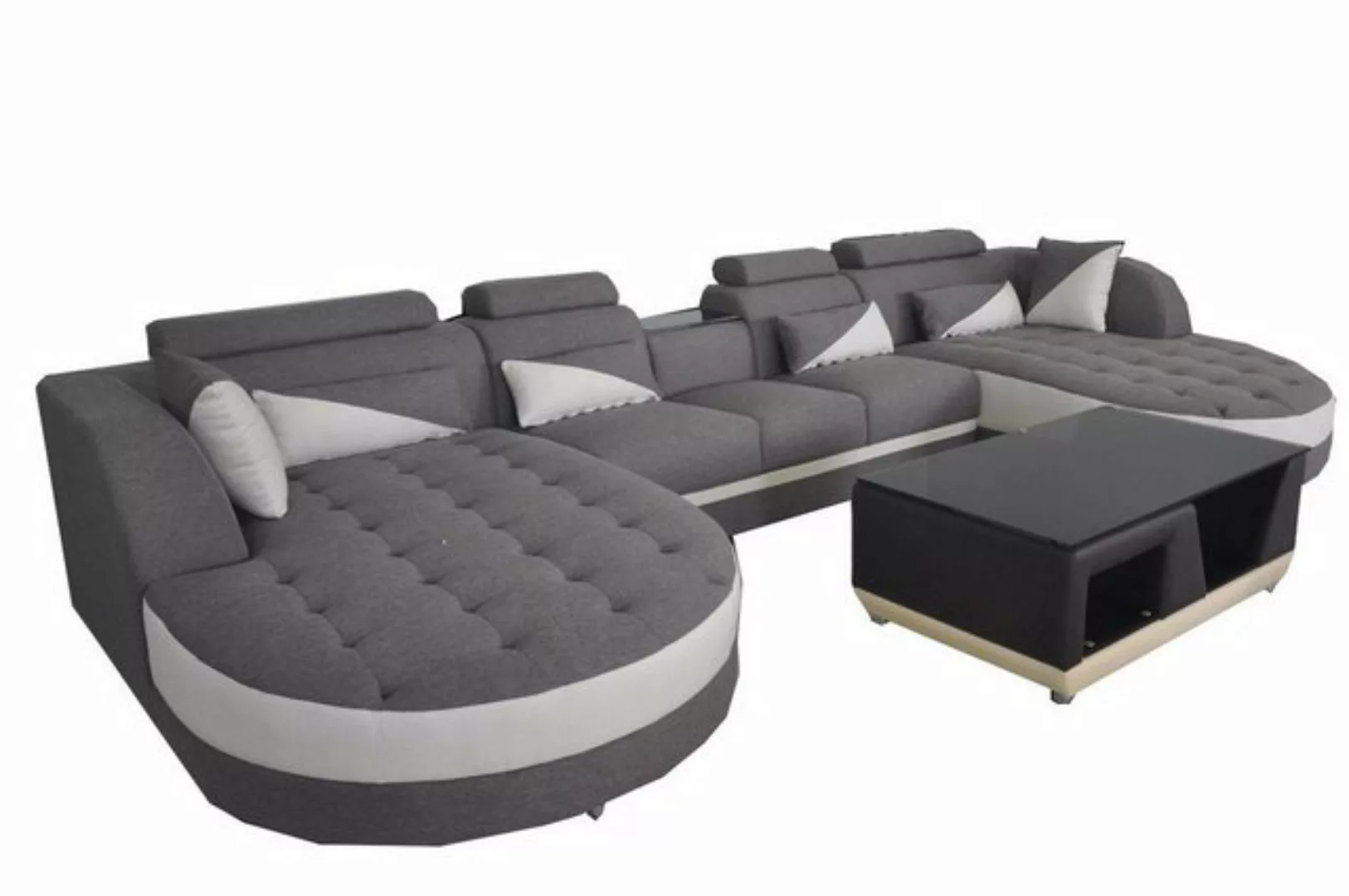 Xlmoebel Sofa Modernes Ledersofa mit Polsterung und Tisch, perfekt für ein, günstig online kaufen