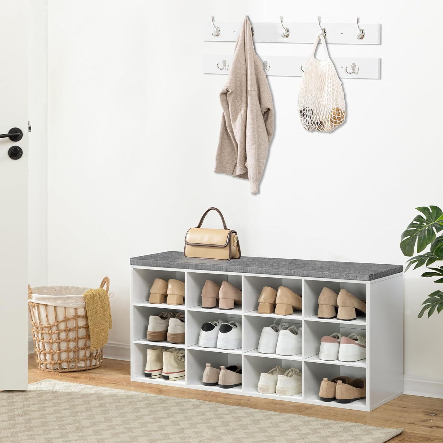 Hoobro Garderobe Wandgarderobe mit 9 Haken, günstig online kaufen