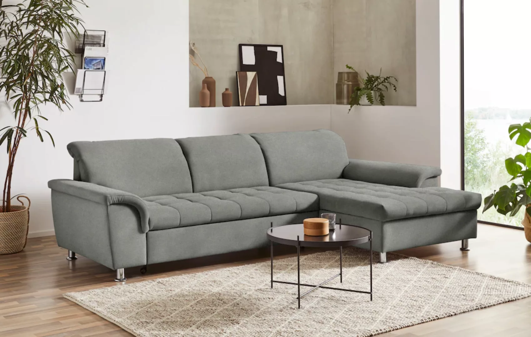 DOMO collection Ecksofa "Franzi L-Form", wahlweise mit Kopfteilverstellung günstig online kaufen