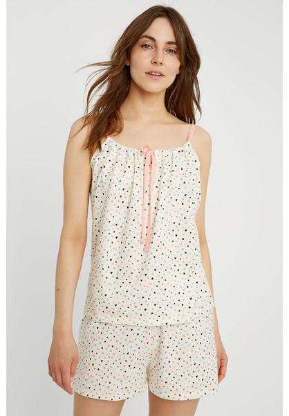 Pyjama Top - Heart Print Camisole günstig online kaufen