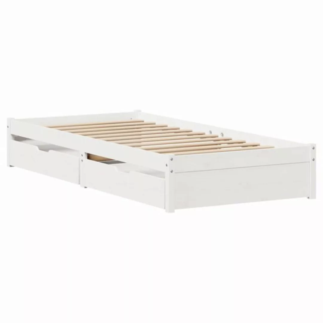 vidaXL Bett Massivholzbett ohne Matratze Weiß 75x190 cm Kiefernholz günstig online kaufen