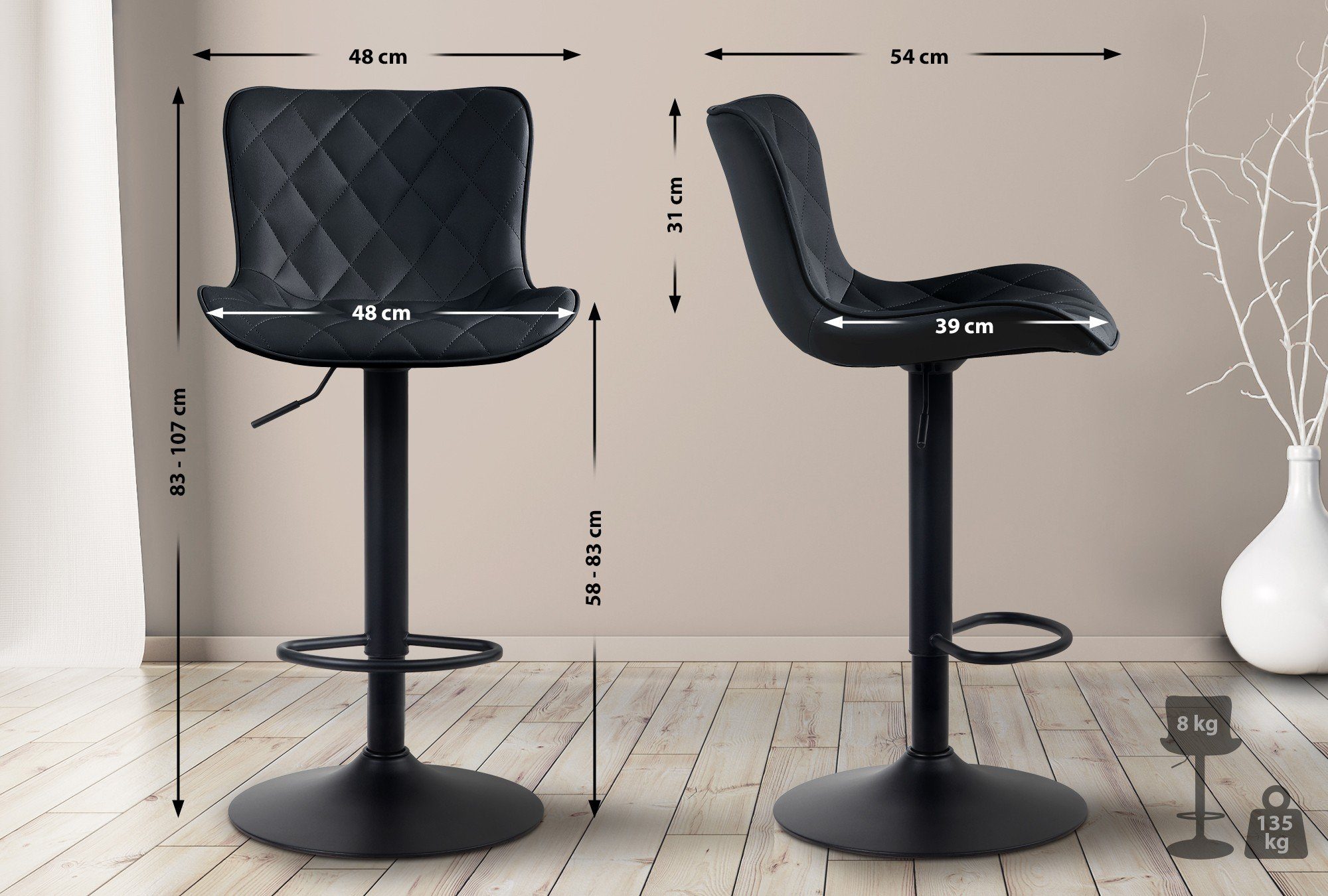 CLP Barhocker Emma (2er Set, 2 günstig online kaufen