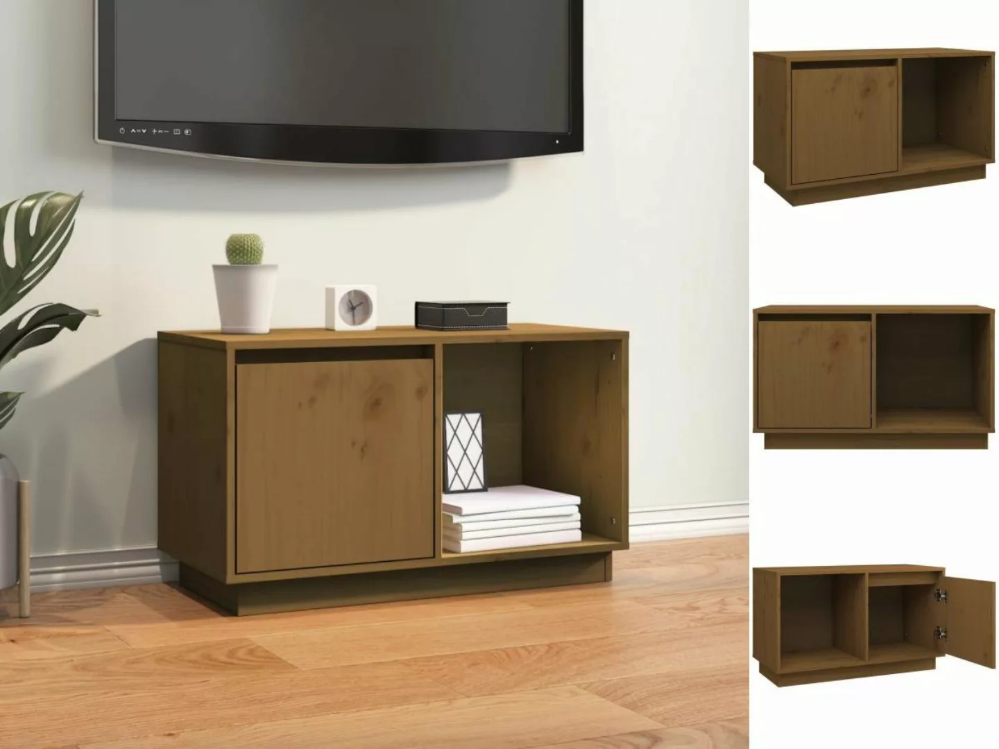 vidaXL TV-Schrank TV-Schrank Honigbraun 74x35x44 cm Massivholz Kiefer Lowbo günstig online kaufen