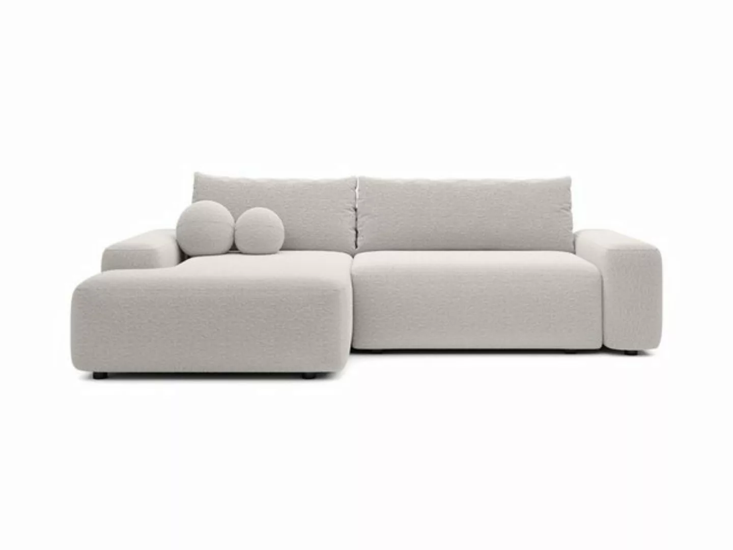 Goldstoff Ecksofa POOL Bouclé Stoff, Schlafsofa 264 cm, L-Form, Eckcouch mi günstig online kaufen