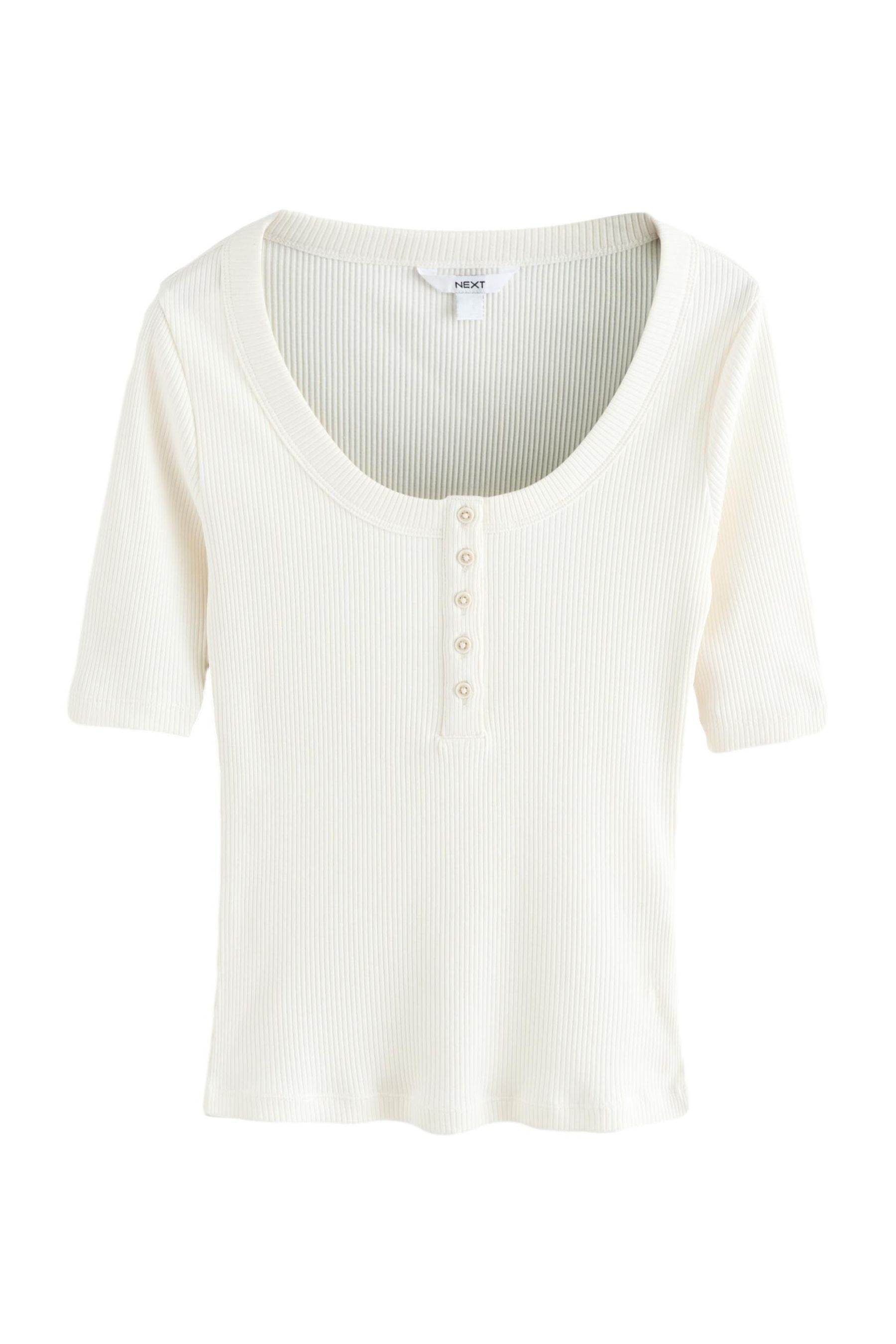 Next Henleyshirt Geripptes Henley-Kurzarmoberteil mit Knöpfen günstig online kaufen