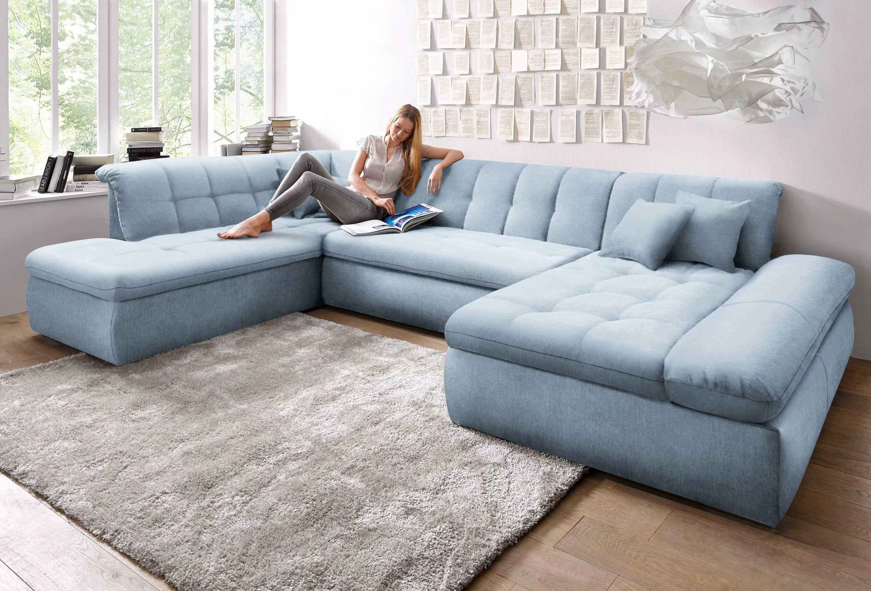DOMO collection Wohnlandschaft "Moric Luxus incl. Zierkissen", U-Form, bis günstig online kaufen