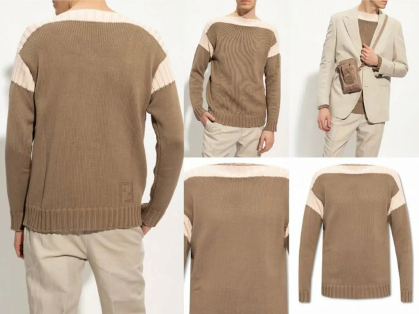 FENDI Midikleid FENDI FF Inlay Pullover Cashmere Knitted Jumper Knit Sweate günstig online kaufen