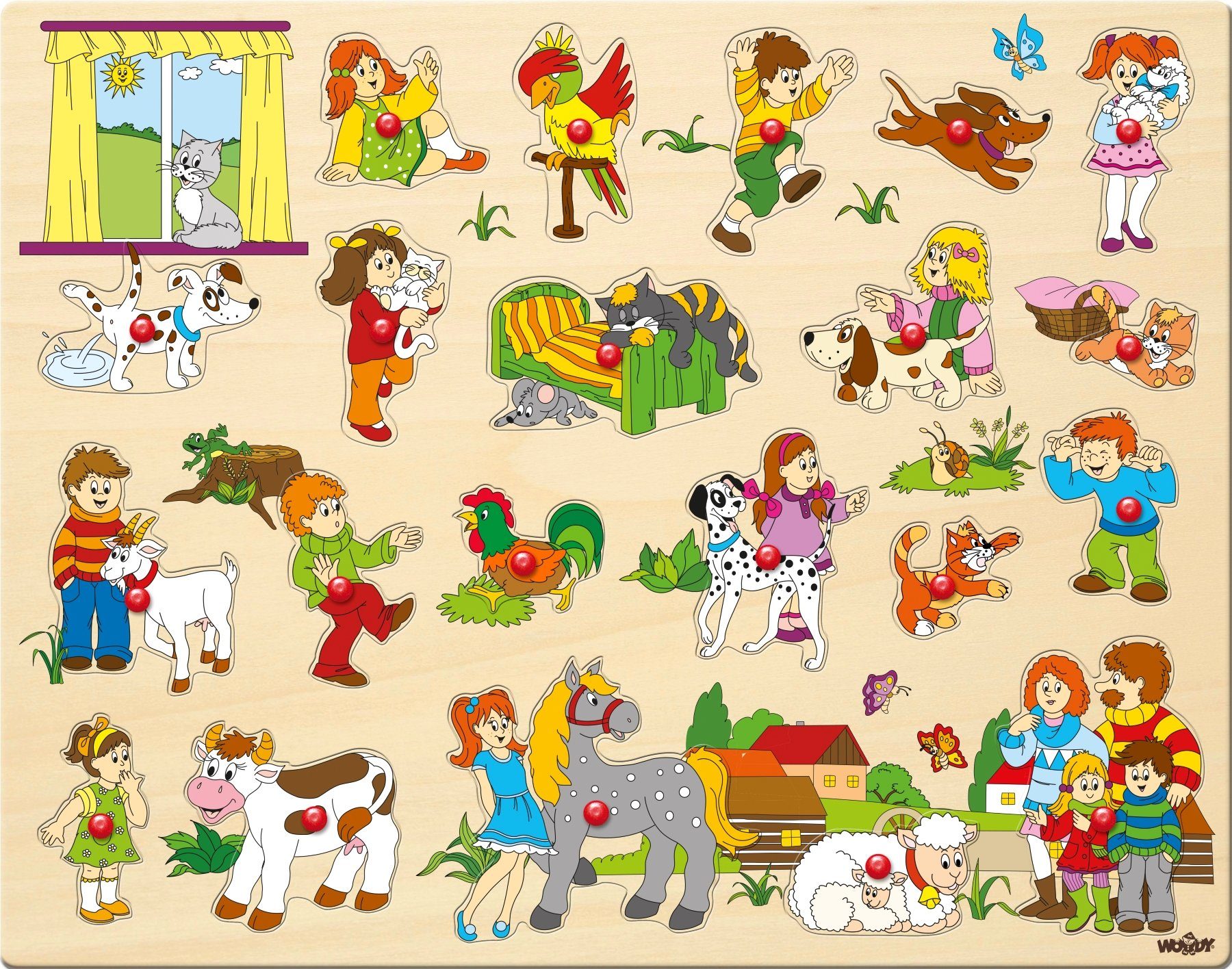 Woodyland Lernspielzeug Großes Holzpuzzle / Greifpuzzle günstig online kaufen