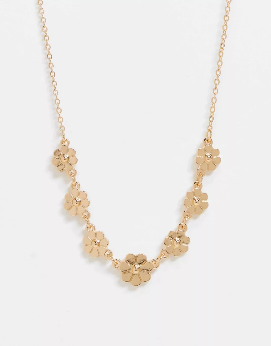 ASOS DESIGN – Goldfarbene Halskette mit Gänseblümchen-Design günstig online kaufen