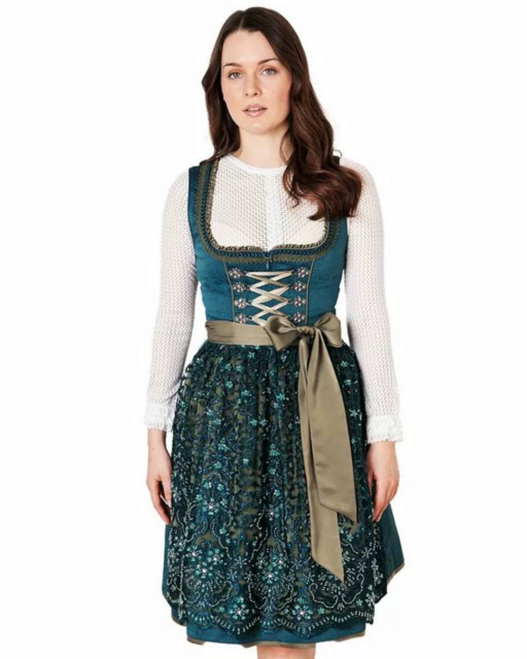 KRÜGER COLLECTION Dirndl Dirndl 'Cristina' mit Spitzenschürze 115366, Petr günstig online kaufen