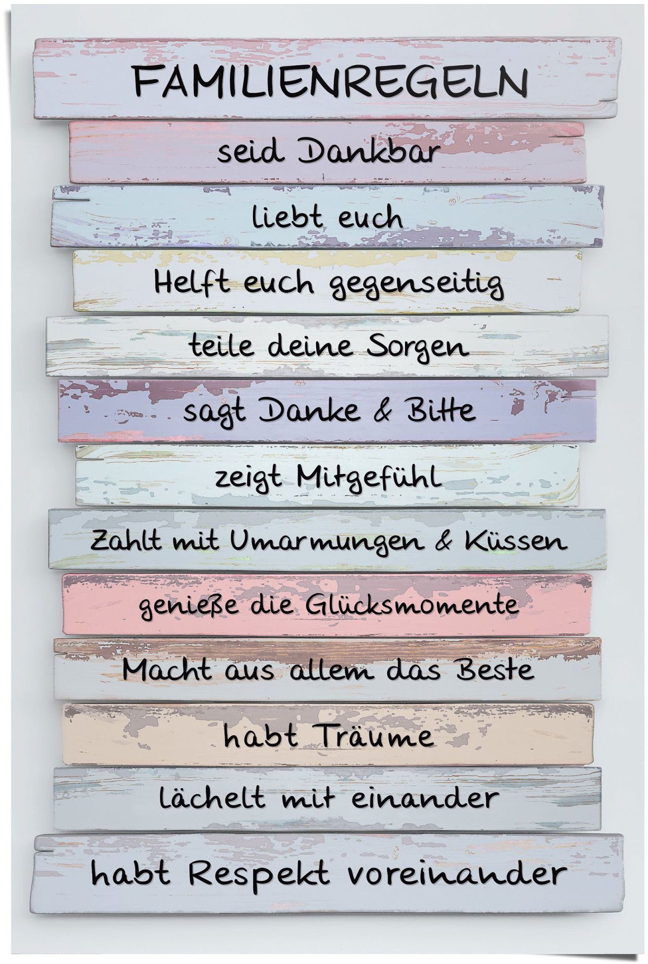 Reinders Poster "Familienregeln", (1 St.) günstig online kaufen