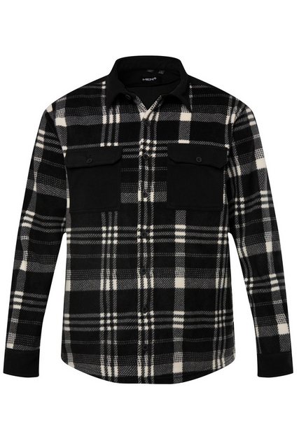 Men Plus Businesshemd Men+ Karo-Fleeceovershirt Langarm Kentkragen günstig online kaufen