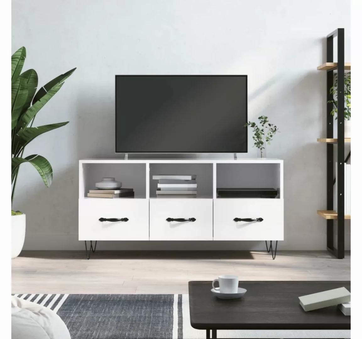 vidaXL TV-Schrank TV-Schrank Hochglanz-Weiß 102x36x50 cm Spanplatte günstig online kaufen