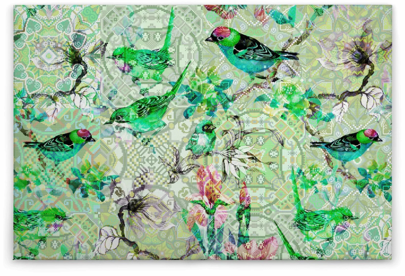 A.S. Création Leinwandbild "mosaic birds", Kunst-Vögel-Kinder, (1 St.), Mos günstig online kaufen