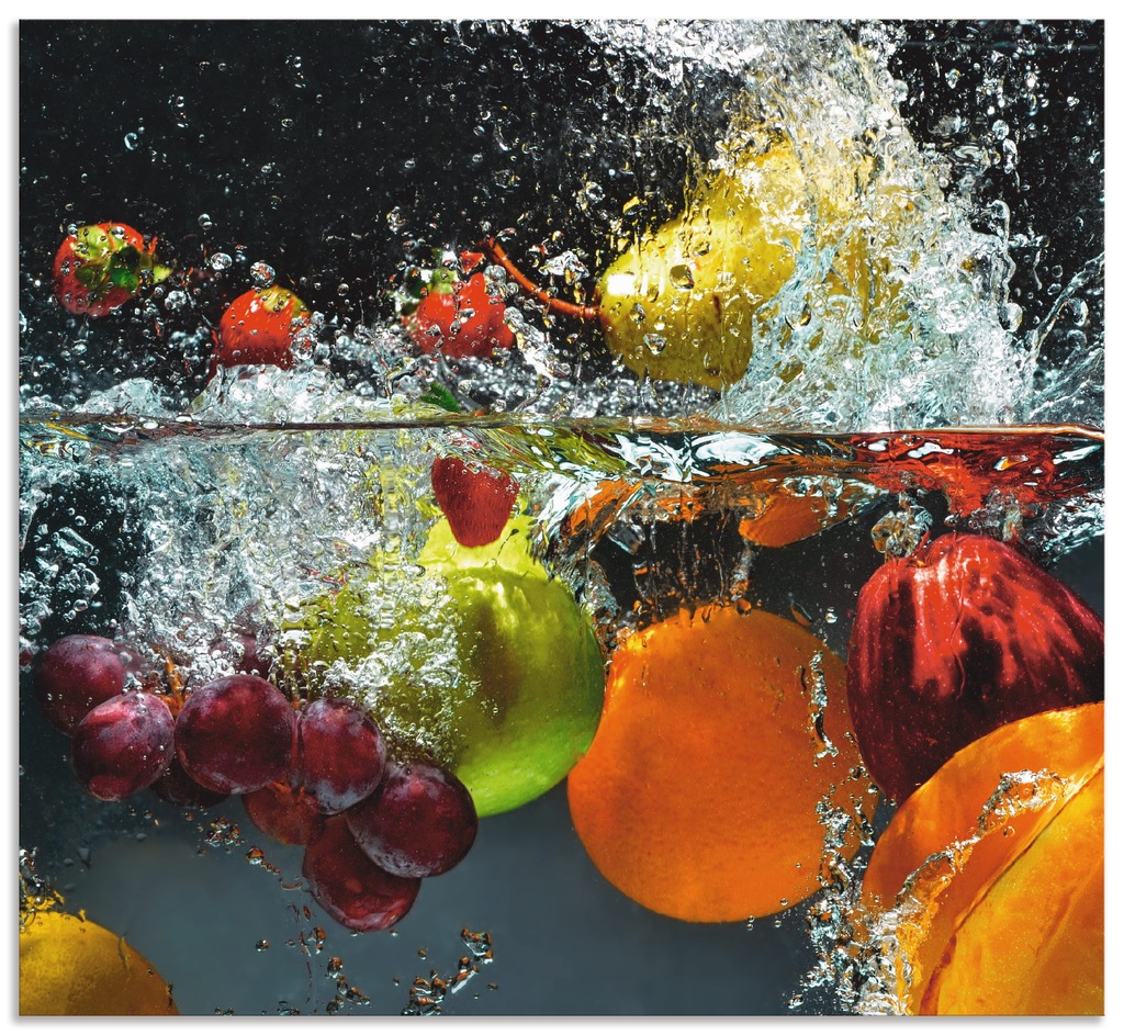 Artland Küchenrückwand "Spritzendes Obst auf dem Wasser", (1 tlg.), Alu Spr günstig online kaufen