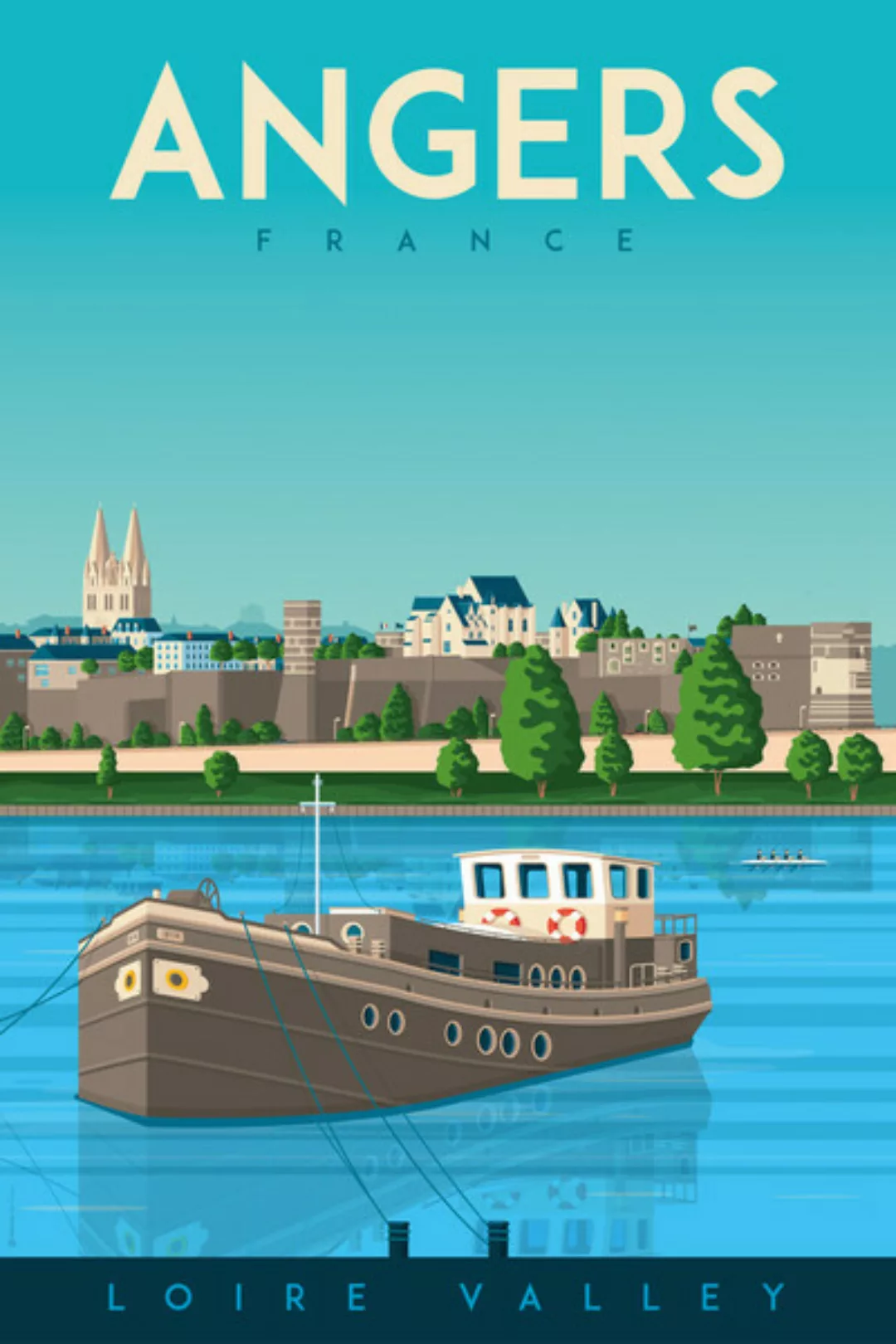 Poster / Leinwandbild - Angers An Der Loire Vintage Travel Wandbild günstig online kaufen
