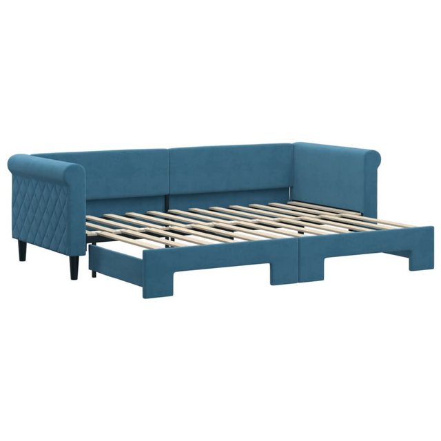 vidaXL Gästebett Gästebett Tagesbett Ausziehbar Blau 80x200 cm Samt Bett Be günstig online kaufen