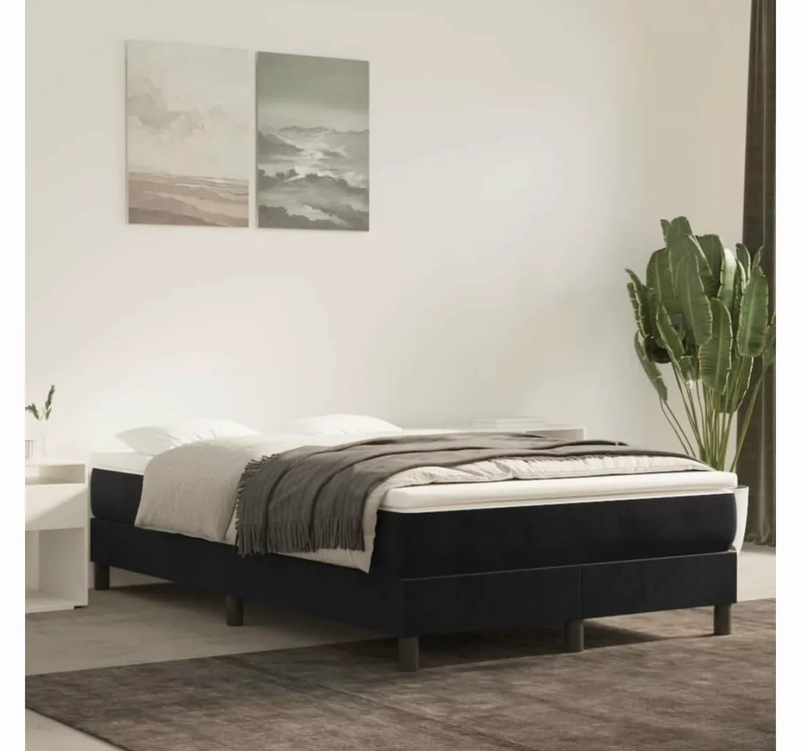 furnicato Bett Boxspringbett mit Matratze Schwarz 120x200 cm Samt günstig online kaufen