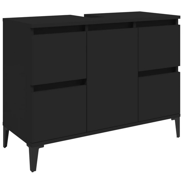 vidaXL Badezimmerspiegelschrank Waschbeckenunterschrank Schwarz 80x33x60 cm günstig online kaufen