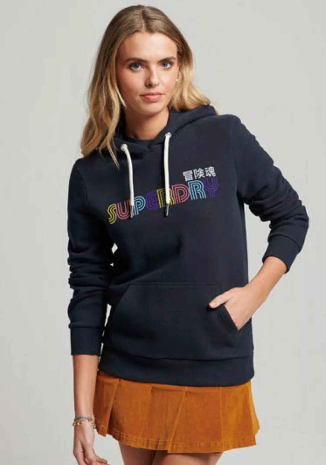 Superdry Kapuzensweatshirt VINTAGE RETRO RAINBOW HOOD günstig online kaufen