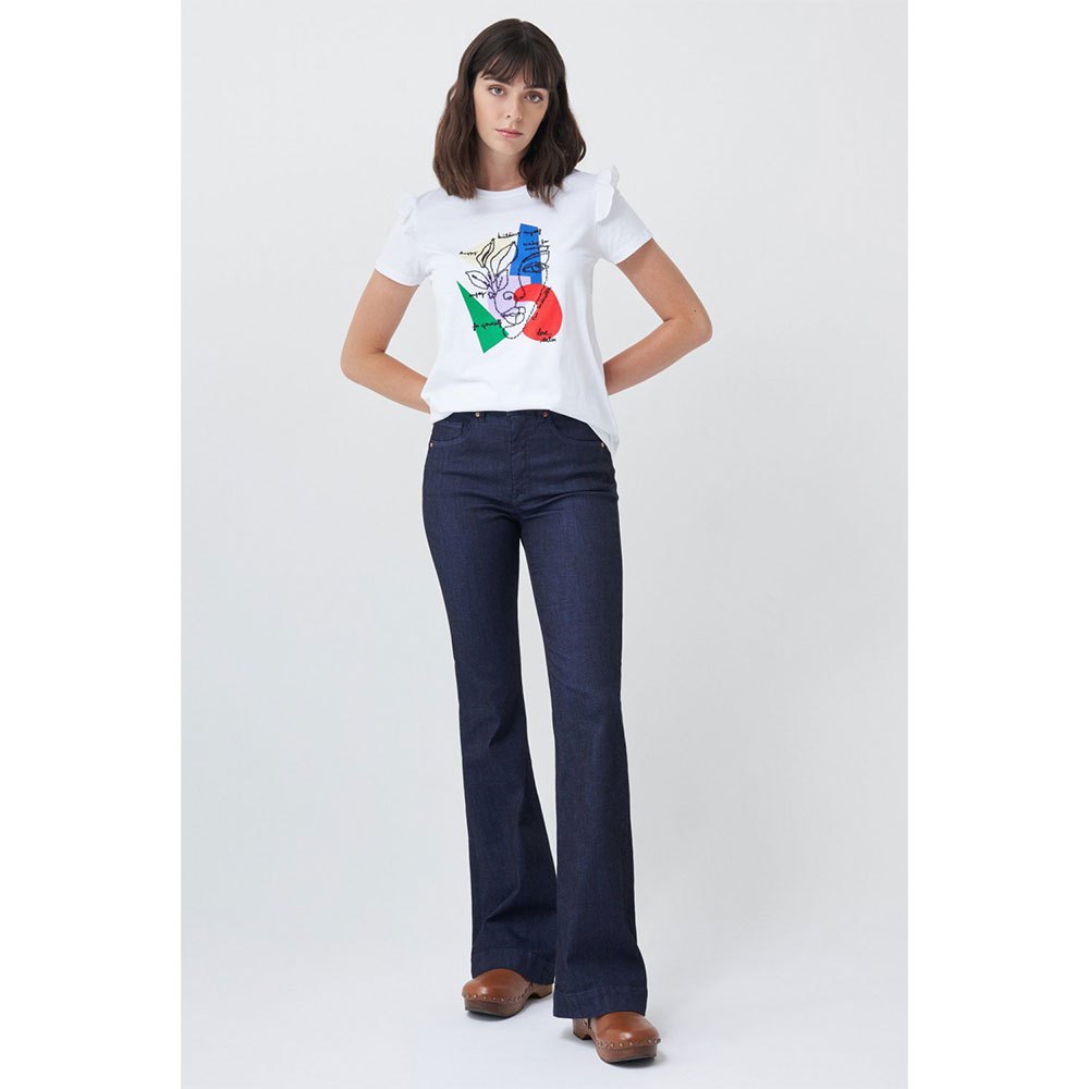 Salsa Jeans 125397-000 / Ruffled Kurzarm T-shirt M White günstig online kaufen