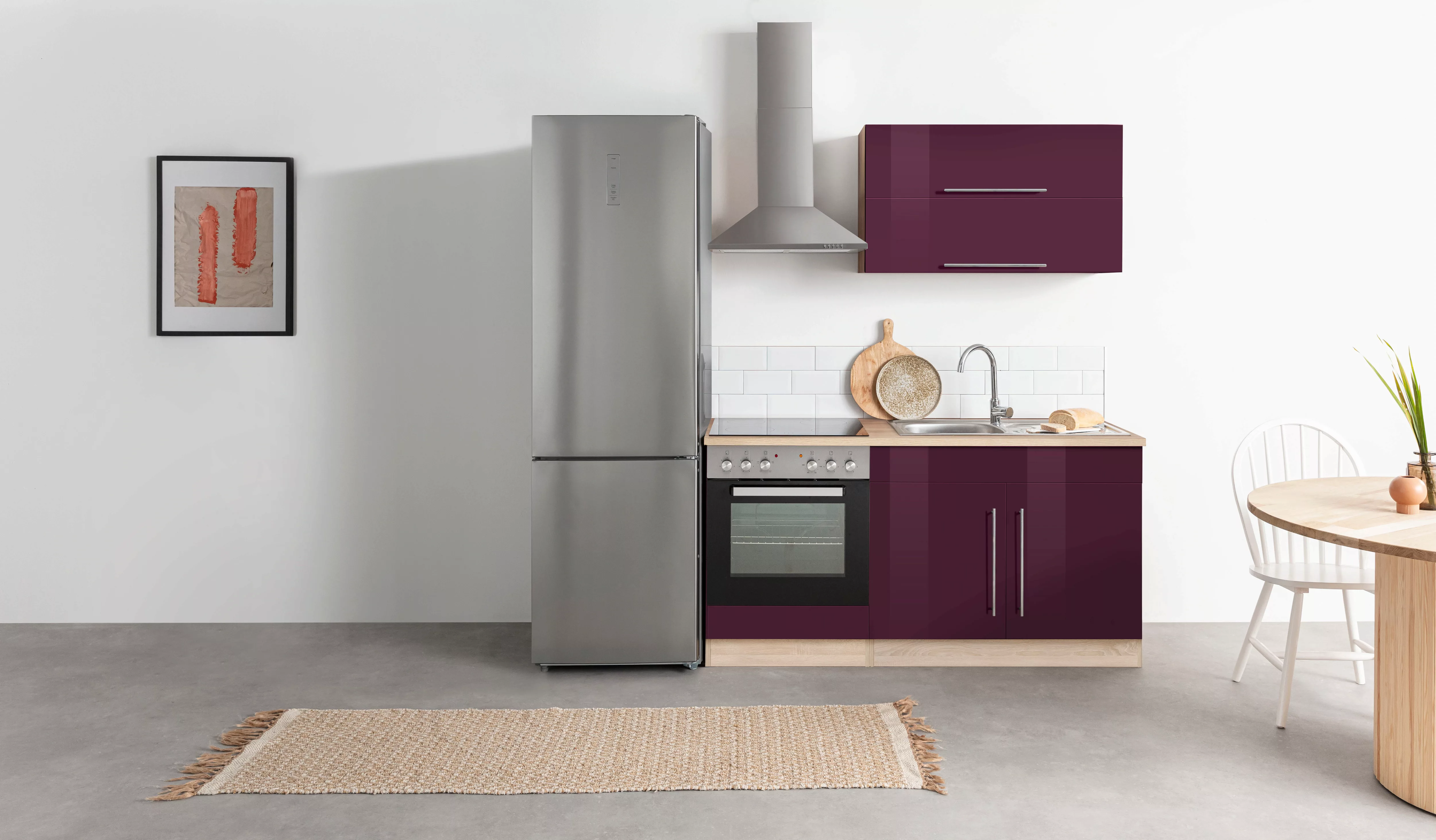 KOCHSTATION Küchenzeile "KS-Samos", mit E-Geräten, Breite 160 cm günstig online kaufen