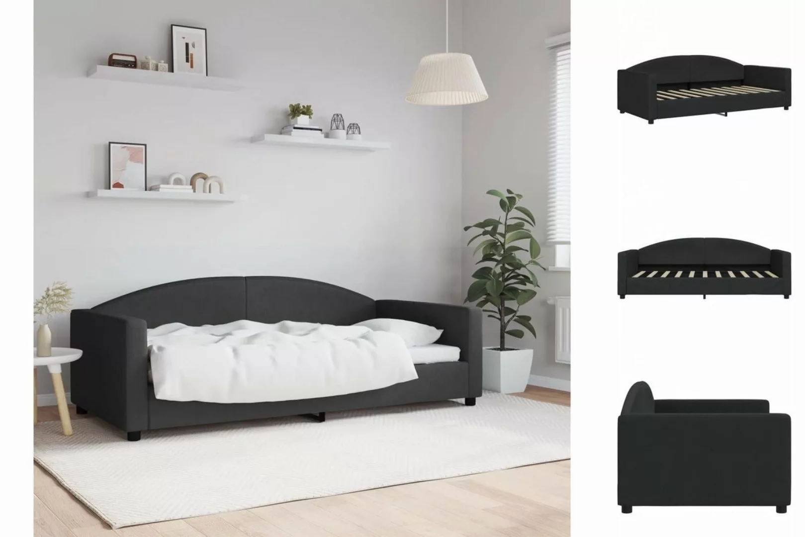 vidaXL Gästebett Tagesbett Schwarz 90x190 cm Stoff Gästebett Gästecouch Gäs günstig online kaufen