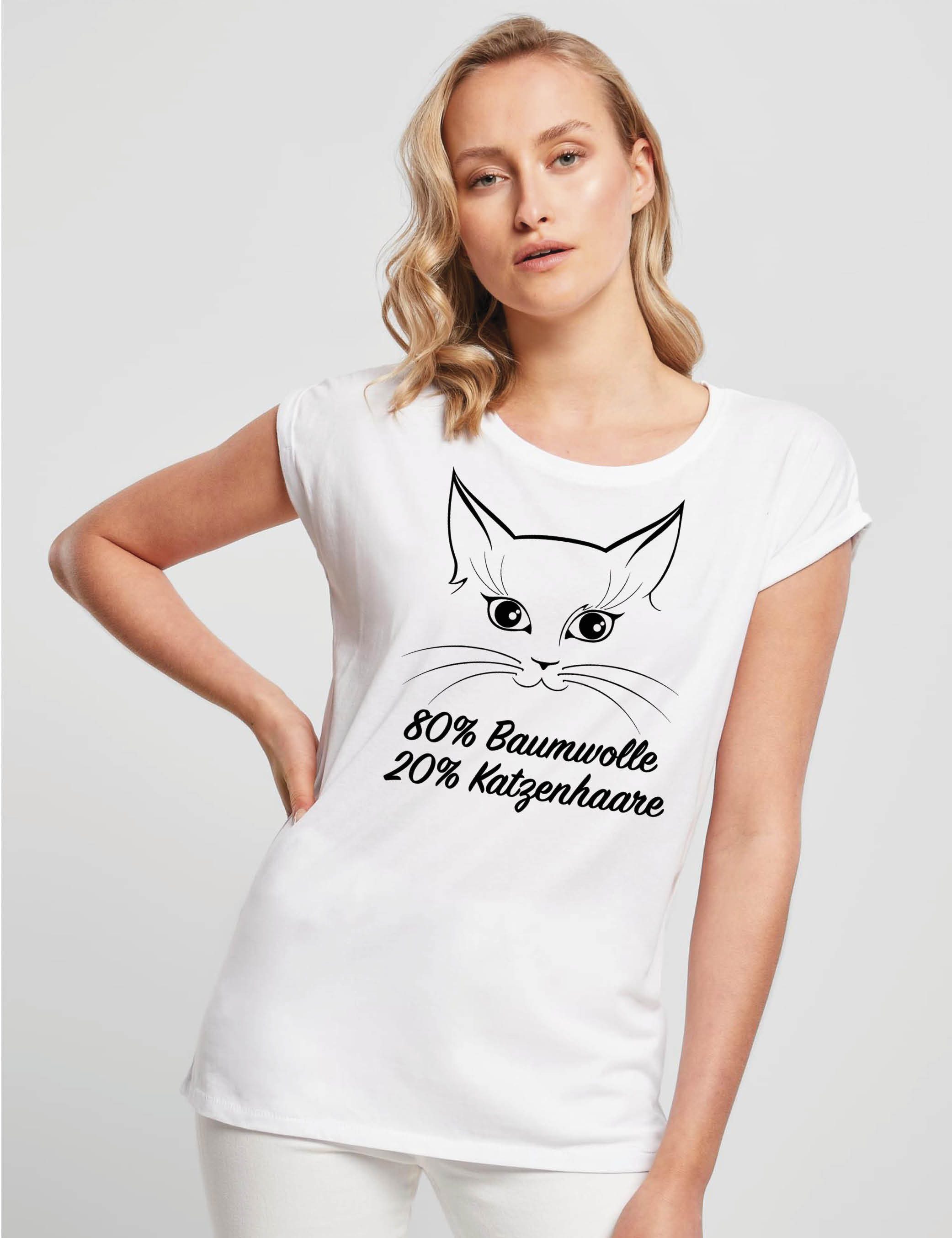 Youth Designz Print-Shirt "Katzenhaare" Damen T-Shirt günstig online kaufen