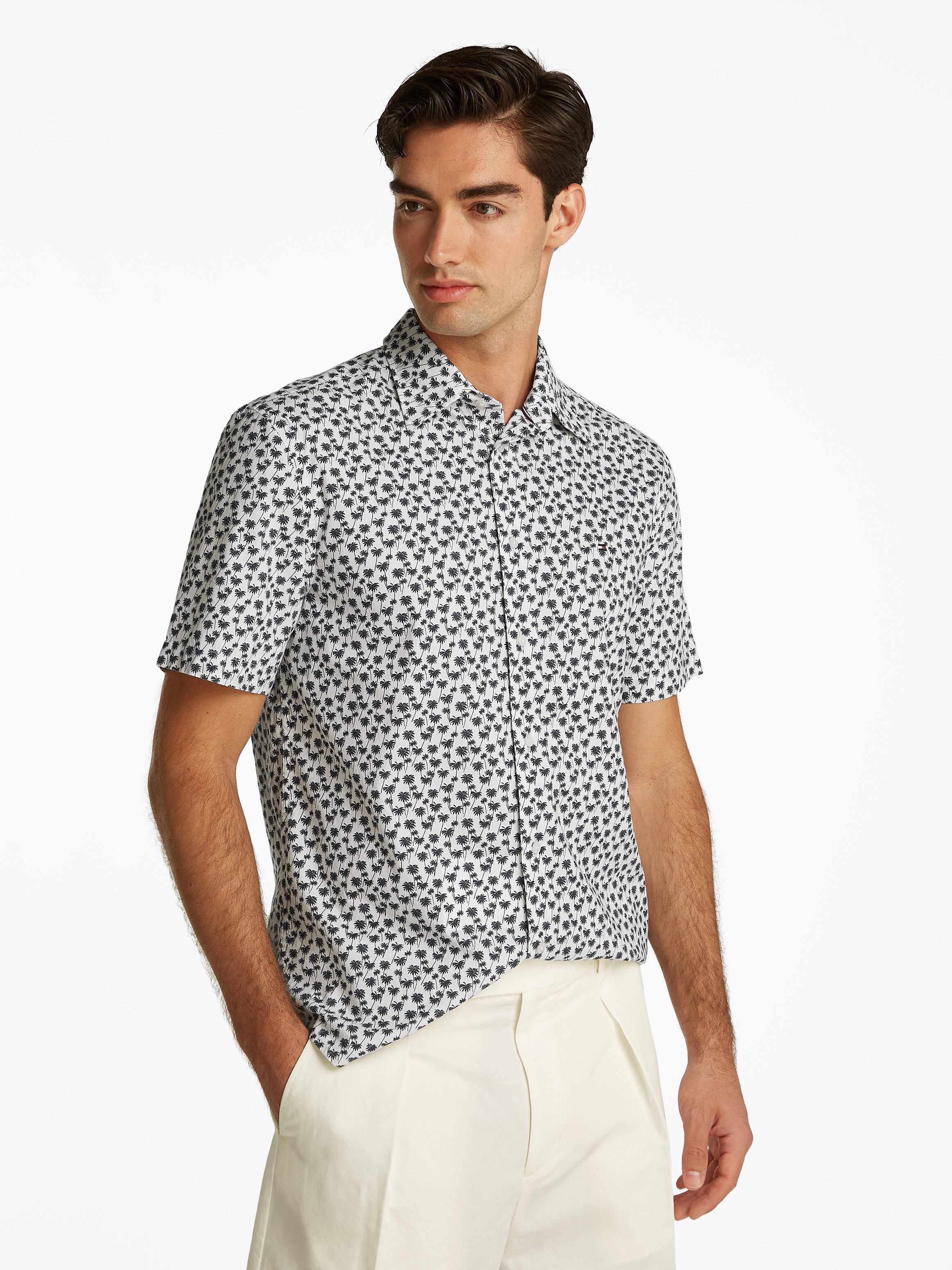Tommy Hilfiger Kurzarmhemd FLEX POPLIN PALM günstig online kaufen