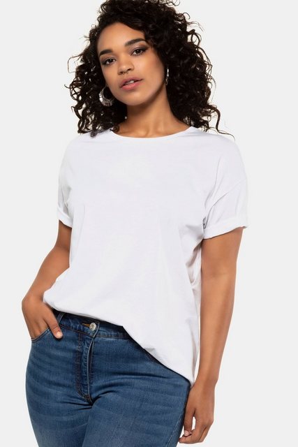 Studio Untold Rundhalsshirt Basic-Shirt relaxed überschnittene Schultern günstig online kaufen