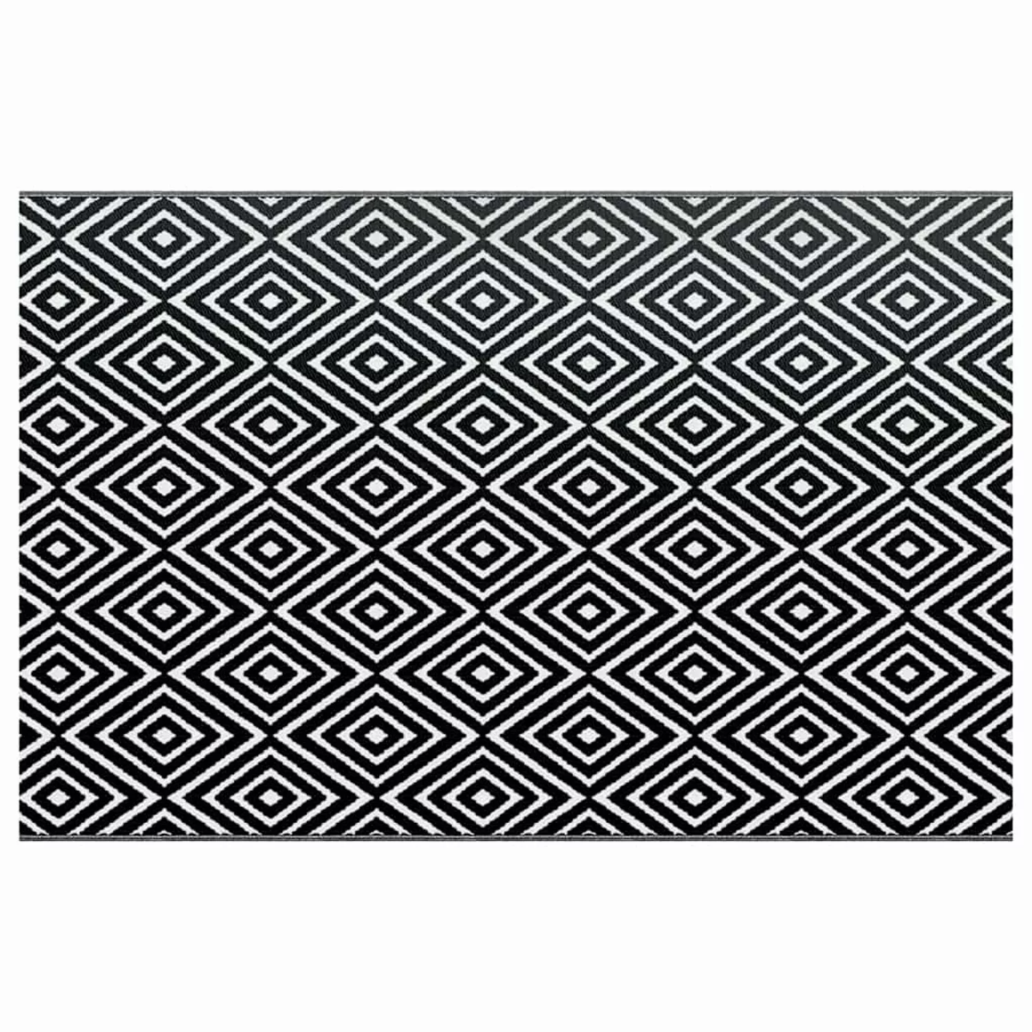 vidaXL Outdoorteppich Weiß Und Schwarz 190x290 Cm Pp 643951 günstig online kaufen