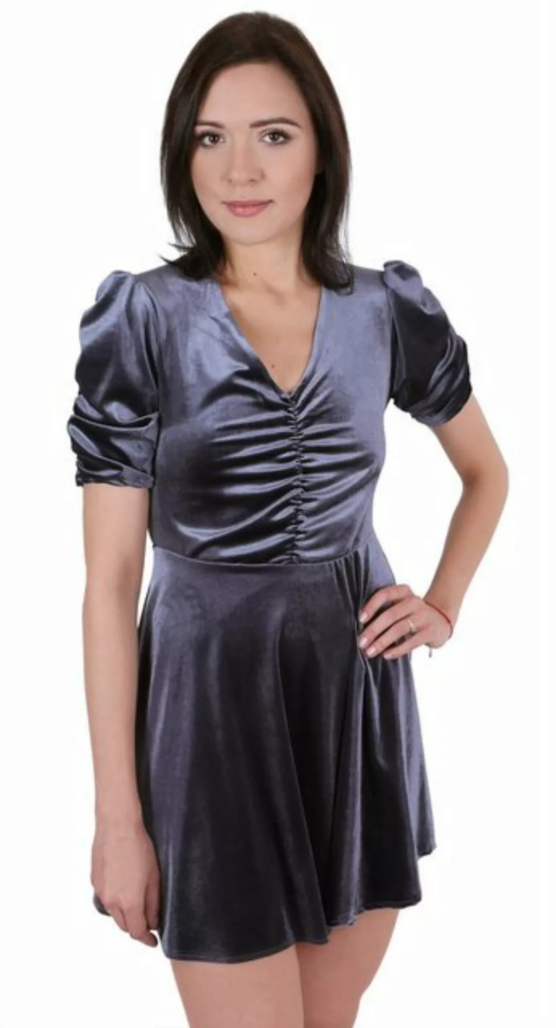 Sarcia.eu Minikleid Graues Kleid aus Velours JOHN ZACK L günstig online kaufen