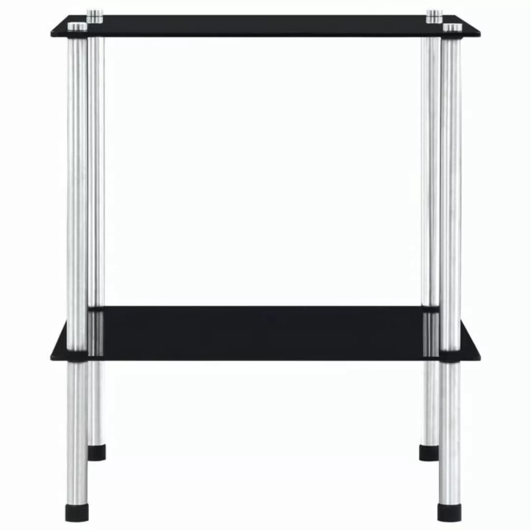 vidaXL Bücherregal Regal mit 2 Ablagen Schwarz 40x40x47 cm Hartglas, 1-tlg. günstig online kaufen