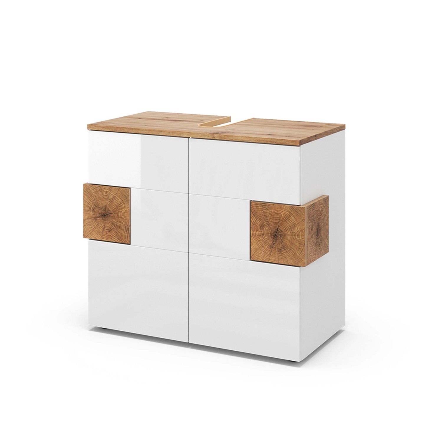 Vicco Waschbeckenunterschrank Eden, Weiß Hochglanz/Artisan-Eiche, 73.1 günstig online kaufen