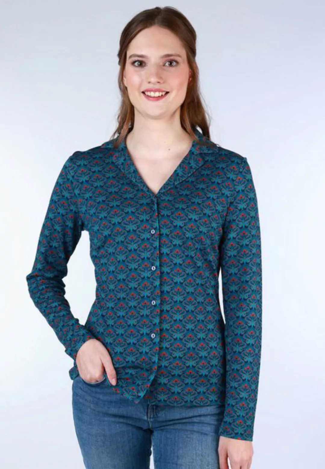 Lykka du Nord Klassische Bluse Celeste retro flower günstig online kaufen