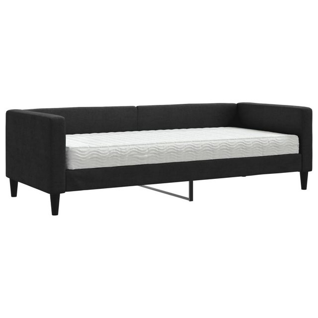 vidaXL Gästebett Gästebett Tagesbett mit Matratze Schwarz 80x200 cm Stoff B günstig online kaufen