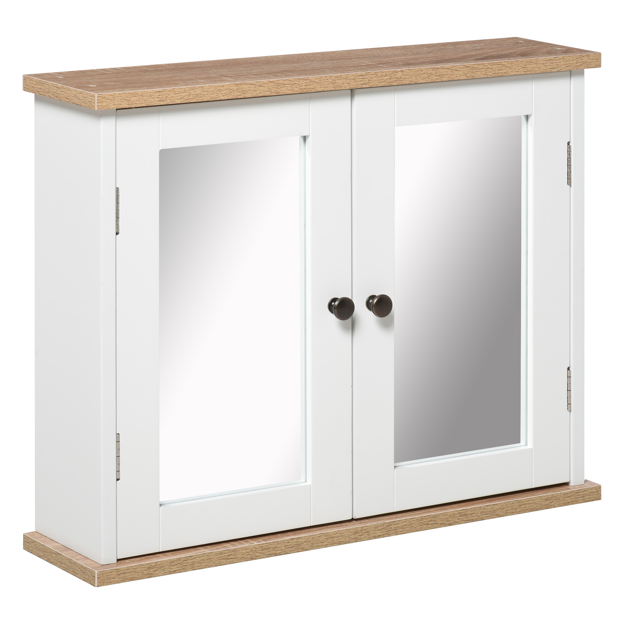 kleankin Wandspiegelschrank für Badezimmer 2 Ebenen mit 1 verstellbaren Reg günstig online kaufen