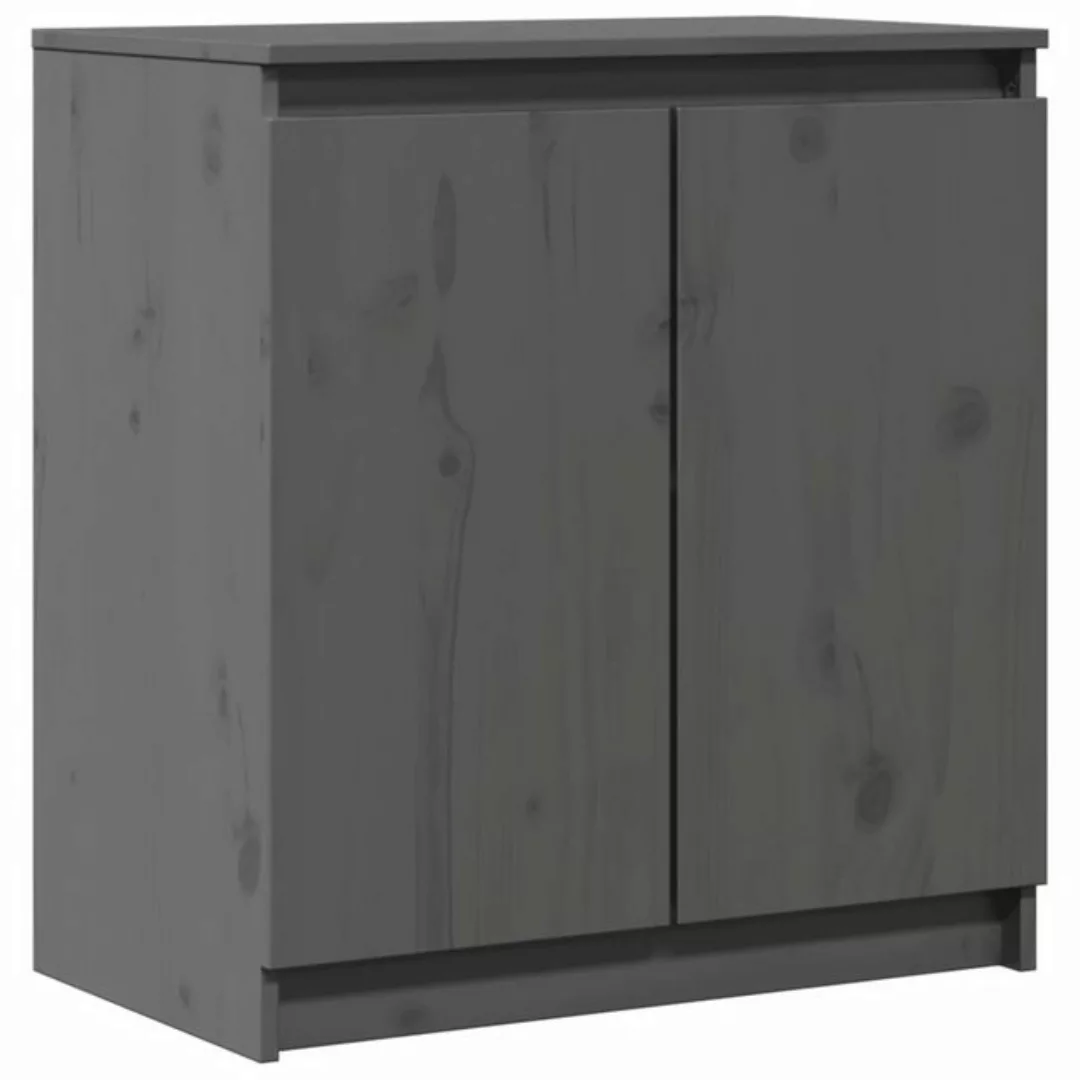 Beistellschrank Grau 60x36x65 Cm Kiefer Massivholz günstig online kaufen