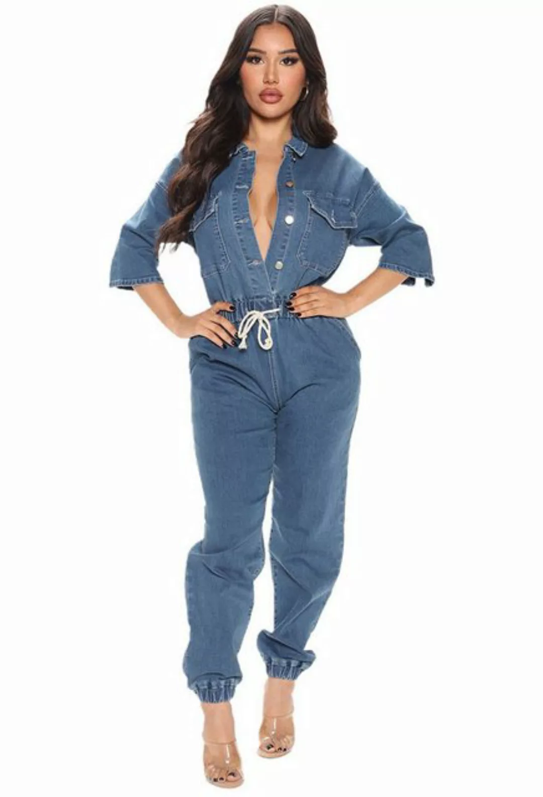 CHENIN 7/8-Overall 7/8-Overall Damen Freizeithose Jumpsuit Langarm Culotte- günstig online kaufen