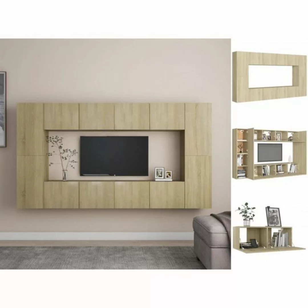 vidaXL TV-Schrank 8-tlg TV-Schrank-Set Sonoma-Eiche Spanplatte günstig online kaufen