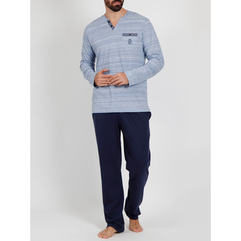 Admas  Pyjamas/ Nachthemden Pyjama Hose Top Langarm Light Stripes blau günstig online kaufen