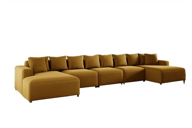 Fun Möbel Wohnlandschaft Sofa U-Form MEGAN XL in Stoff Salvador, inkl. Zier günstig online kaufen