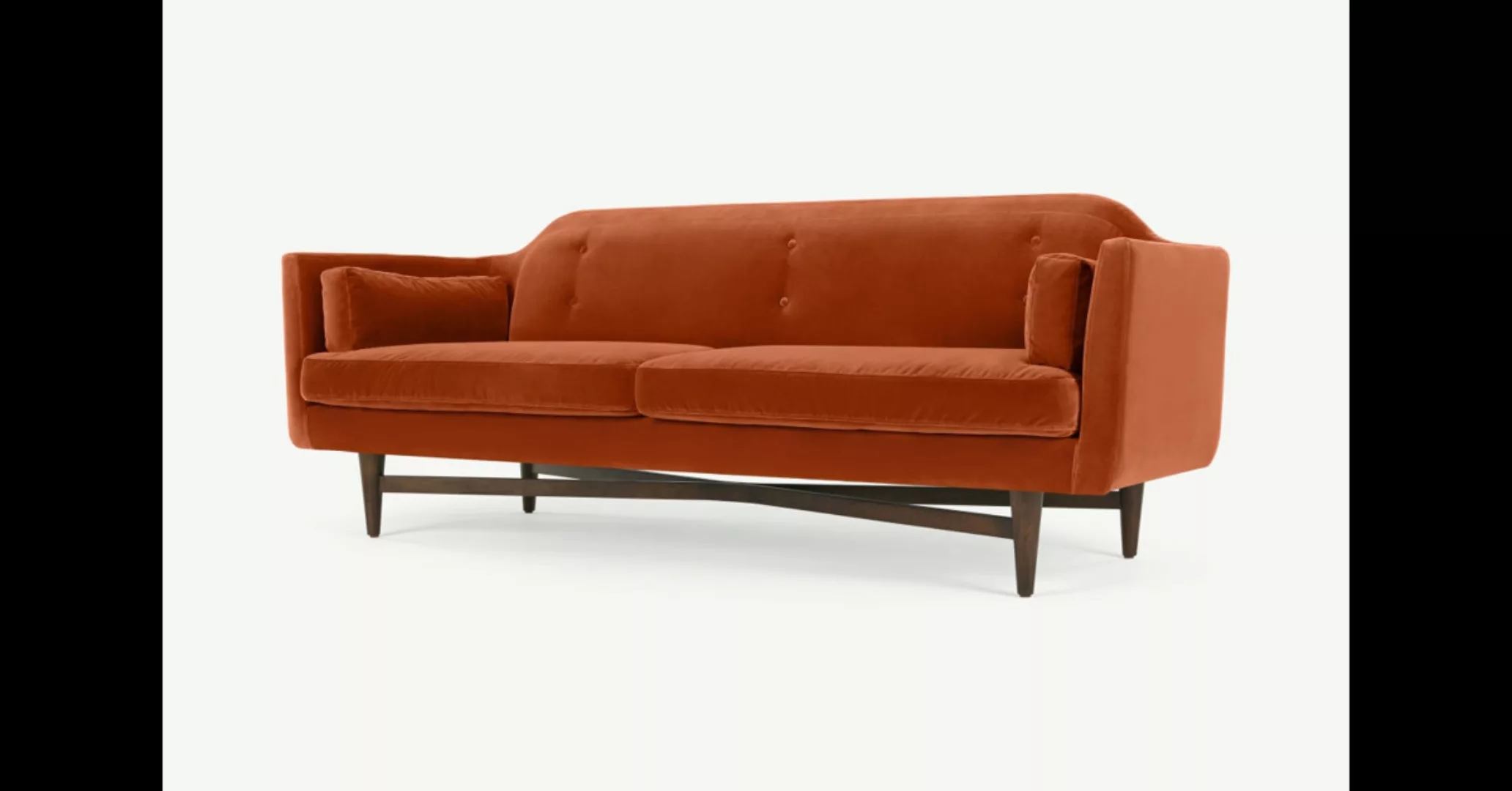 Imani 3-Sitzer Sofa, Samt in Rostorange - MADE.com günstig online kaufen