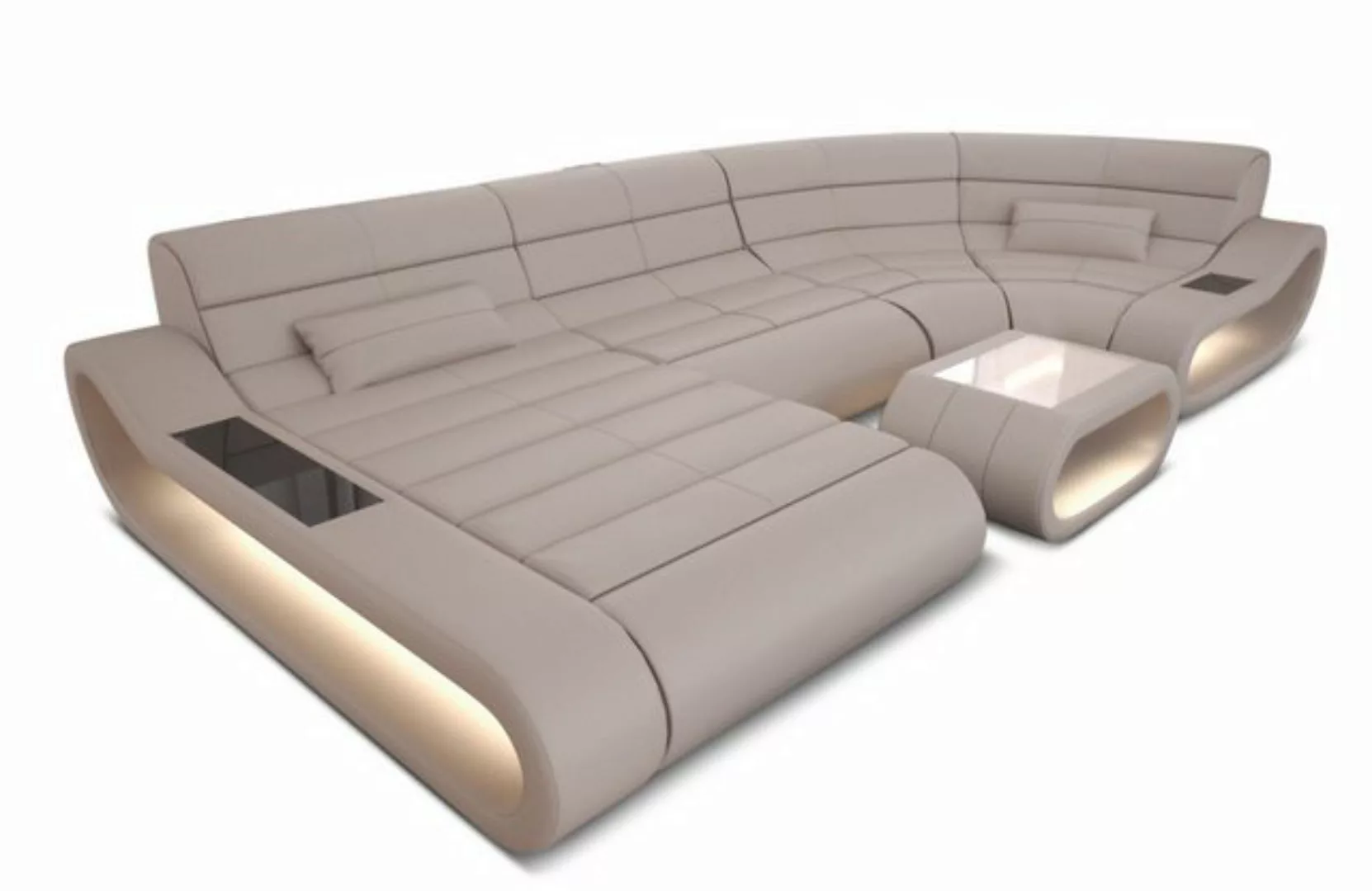 Sofa Dreams Wohnlandschaft Ledercouch Leder Sofa Concept U Form Ledersofa, günstig online kaufen